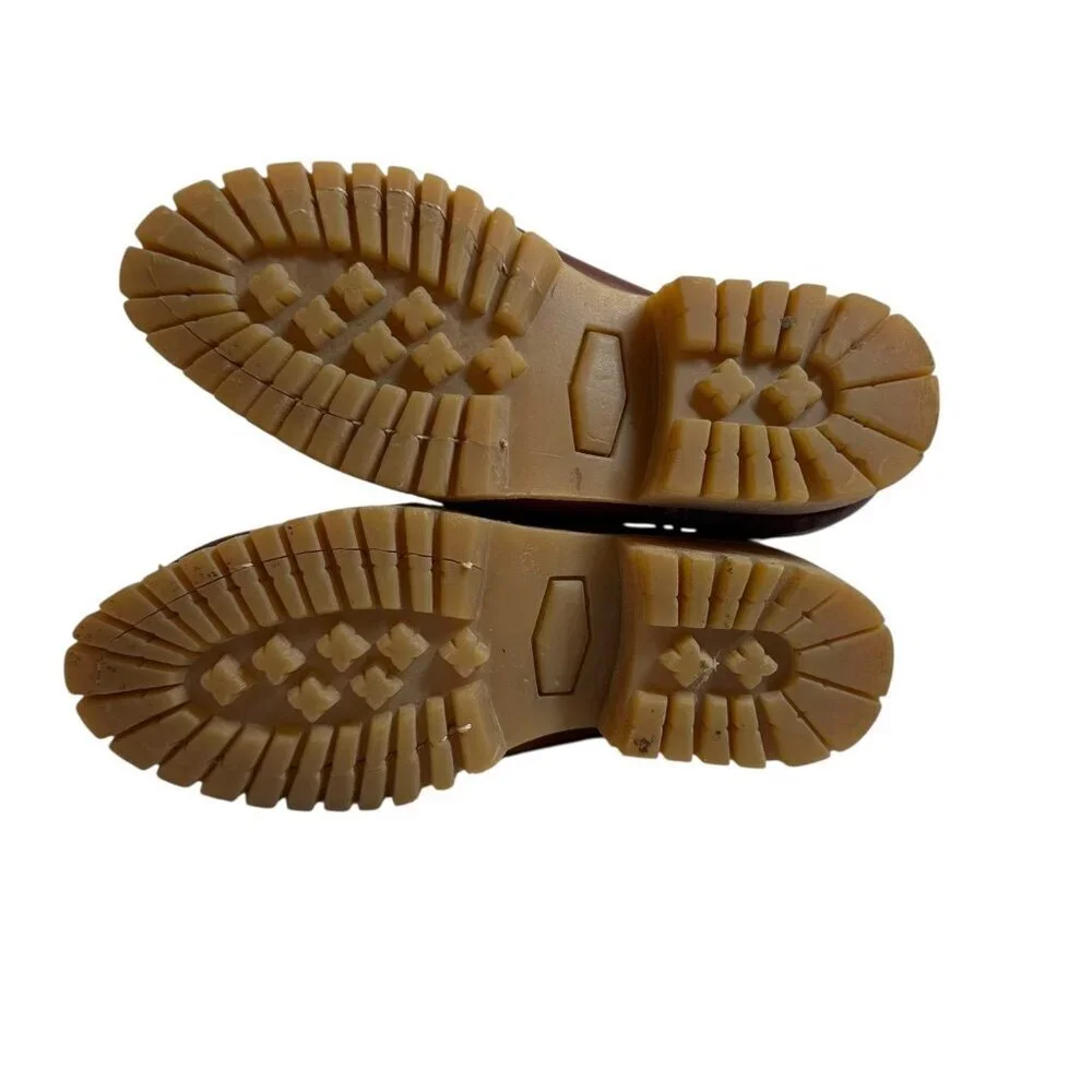 El Agavero Brown Leather Farm Ranch Boots Lug Sole Kids US size 13 Mexican 19.5